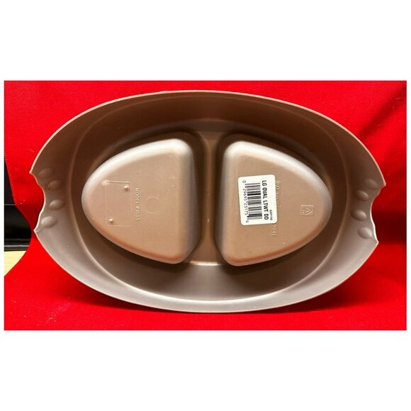 2 Compartment Pet Bowl Dish Plastic ~13" x 8-1/4" x 2-3/4" - Picture 3 of 4